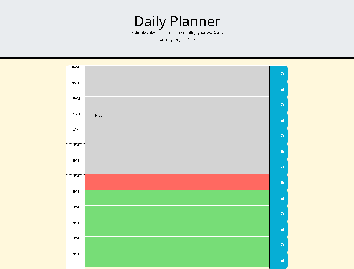 Daily Planner Screenshot