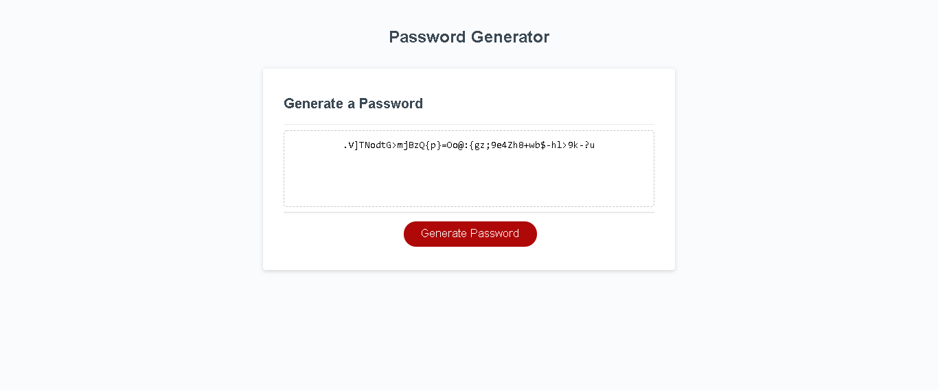 Password Generator Screenshot